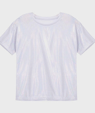 Glanzend Metallic Kinder T-shirt - Perfect voor Dans & Performance