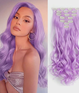 Clip-in Haarverlenging 7 Delig - 55cm Lang Krullend Synthetisch Haar