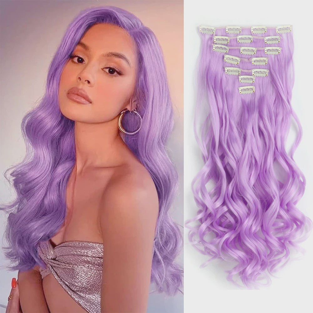 Clip-in Haarverlenging 7 Delig - 55cm Lang Krullend Synthetisch Haar