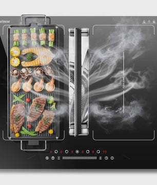 Karinear Inbouw Inductie Kookplaat met Afzuiging - 60cm, 6400W, 9 standen, Timer & Boost