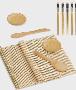 Compleet Sushi Maken Set: Bamboe Mats, Bazooka, Lepels, Eetstokjes & Meer