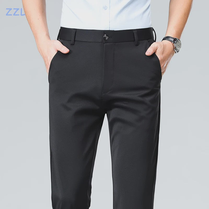 Heren Broek: Elastisch, Sneldrogend & Stijlvol voor Lente/Zomer Zakelijk Casual