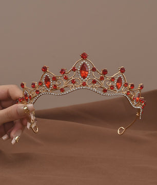 Vintage Barok Kristallen Tiara Kroon met Strass - Bruids & Feest Haaraccessoire