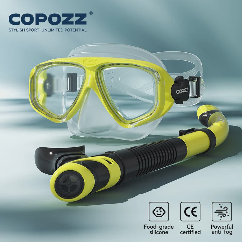 COPOZZ Professioneel Duikmasker & Snorkelset - Anti-condens, Gehard Glas