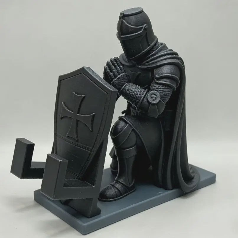 Middeleeuwse Templar Ridder Telefoonhouder - Uniek Bureau Decor & Cadeau