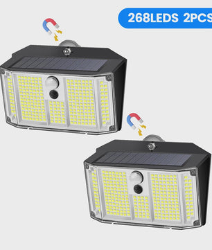 Magnetische Solar Wandlamp met Bewegingssensor - 268 LED, IP65 Waterdicht, 3 Modi