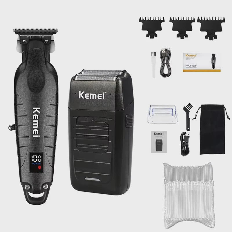 Kemei Professionele Heren Trimmer Kit - Elektrische Baard- en Haarklipper KM-2290/KM-2293/KM-1102