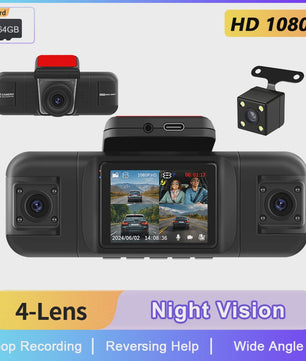 Universele 4-Kanaals Dashcam met 1080P HD, Nachtzicht en Parkeerhulp