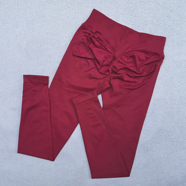 Naadloze Yoga Legging met Scrunch Butt Lifting en Lage Ribbel Tailleband - Perfect voor Gym & Workout