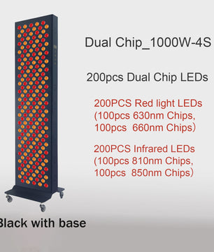 Dual Chip Roodlichttherapie Paneel LED - Gezicht & Lichaam - 630nm/660nm Rood & 810nm/850nm NIR