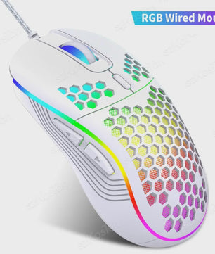 RGB Gaming Muis met Honingraat Design, 7200 DPI, Ergonomisch & Bedraad