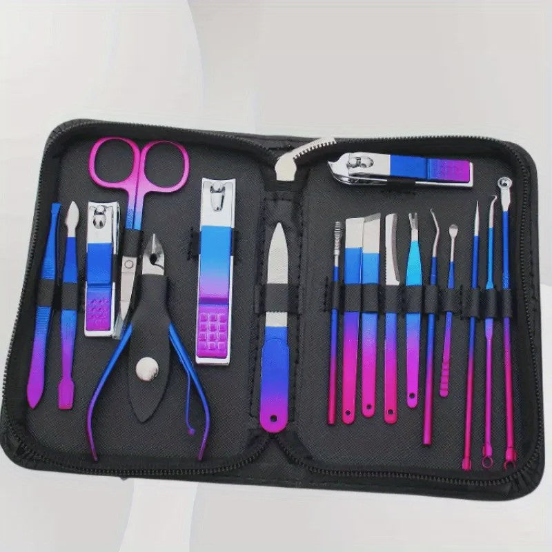 Professionele RVS Manicure & Pedicure Set (9-18 Stuks) met Precisie Tools en Reisfoedraal