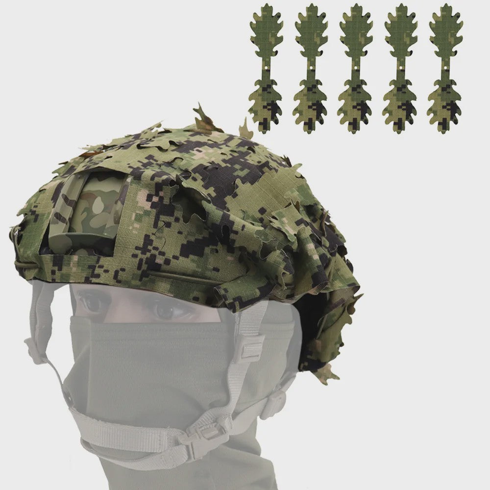 Tactische FAST Helm Cover met Laser Cutting 3D Camouflage - Jacht & Outdoor Accessoires