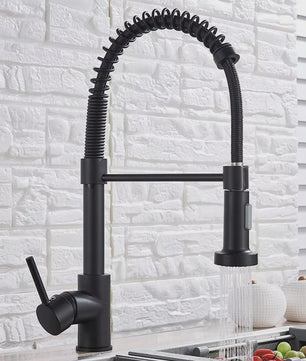 Keukenmengkraan met Uittrekbare Spuitkop - 360° Draaibaar, RVS, Warm & Koud Water