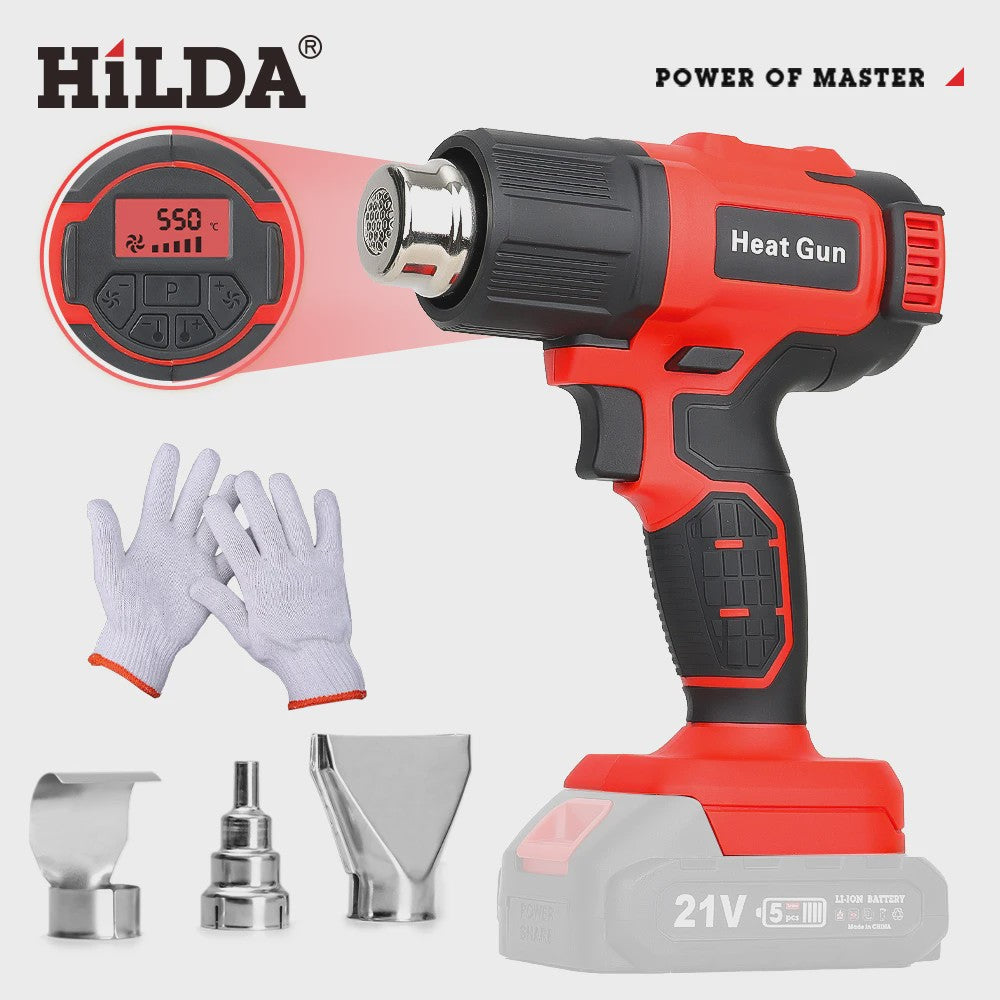 HILDA Accu Hittepistool - Verstelbare Temperatuur & 6 Snelheden - Makita 18V Batterij Compatibel