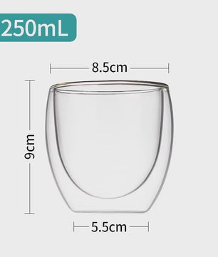 Dubbelwandige Glazen Mokken - Hittebestendig & Handgemaakt voor Koffie, Thee, Bier & Whiskey