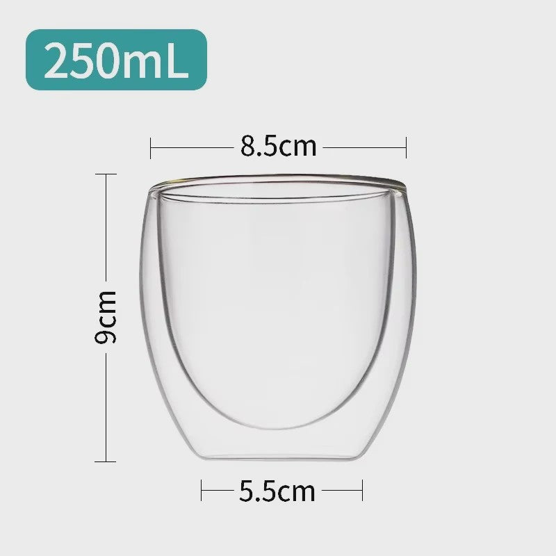 Dubbelwandige Glazen Mokken - Hittebestendig & Handgemaakt voor Koffie, Thee, Bier & Whiskey