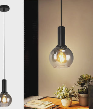 3-Lichts Hanglamp Glas - Vintage Stijl Pendellamp voor Eettafel & Woonkamer - In Hoogte Verstelbaar