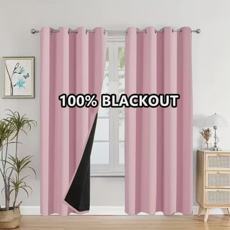 1paneel Massief 100% Verduisterende Gordijnen met Ringen - Totale Privacy voor Slaapkamer & Woonkamer