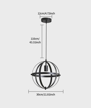 Industriële Metalen Hanglamp - Sfeervolle Bolvormige Kooi Lamp met E27 Fitting