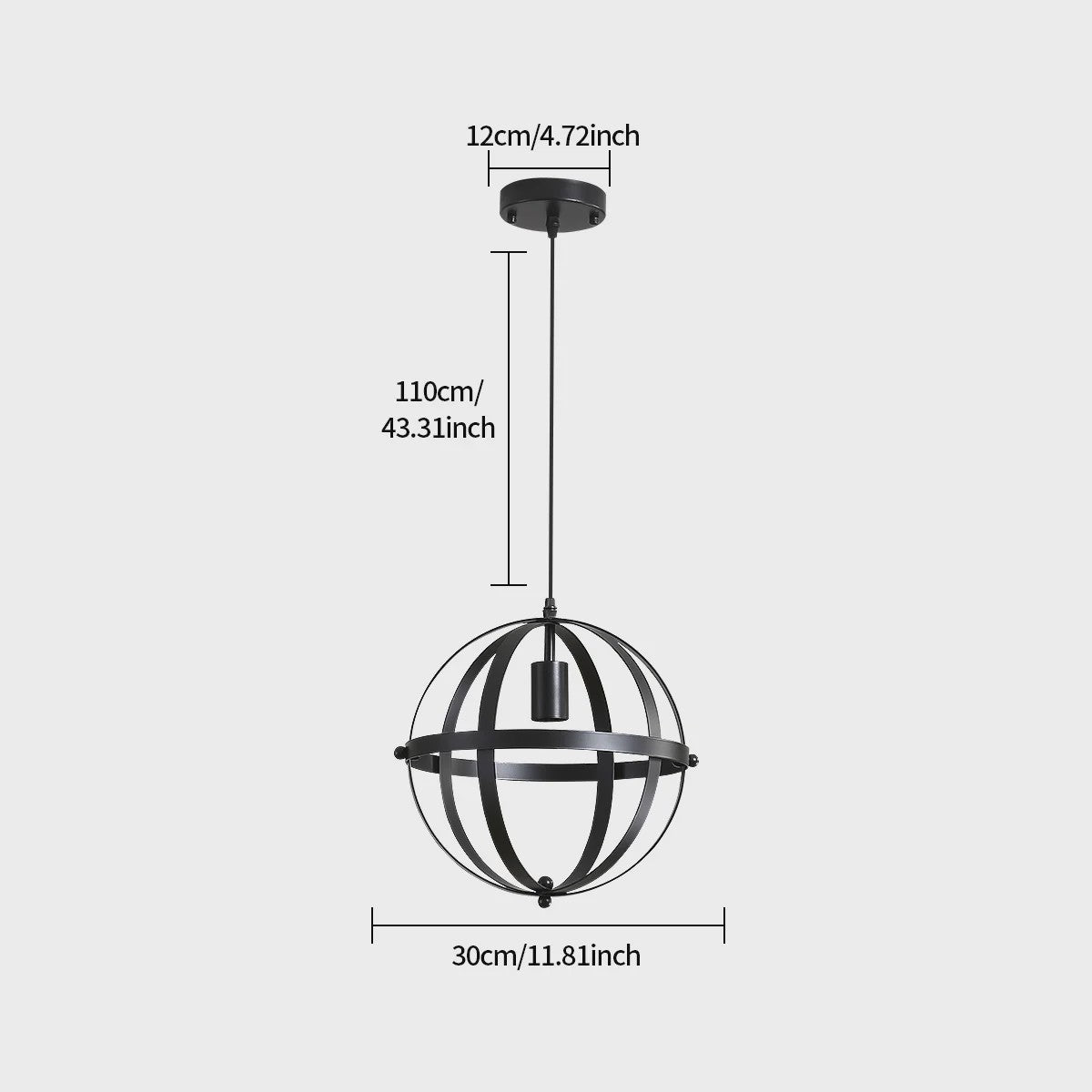 Industriële Metalen Hanglamp - Sfeervolle Bolvormige Kooi Lamp met E27 Fitting