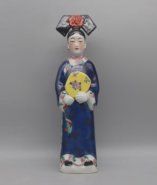 Handgeschilderde Porseleinen Beeldjes: Chinese Prinsessen & Keizerinnen Qing Dynastie