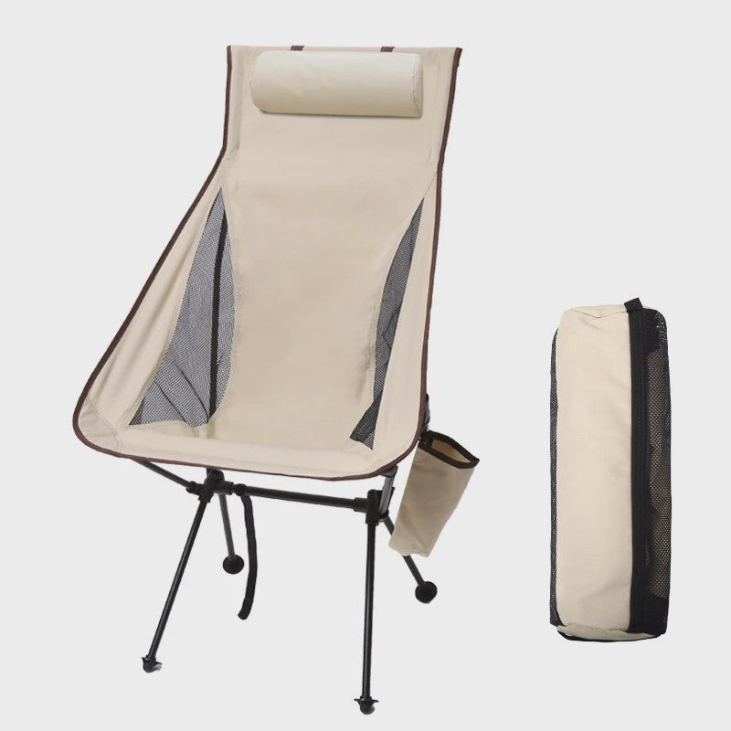 Westtune Lichtgewicht Aluminium Campingstoel met Hoofdsteun - Draagbaar en Opvouwbaar