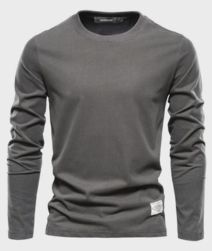 Heren Longsleeve T-shirt van 100% Katoen - Klassiek, Effen en Casual voor Lente