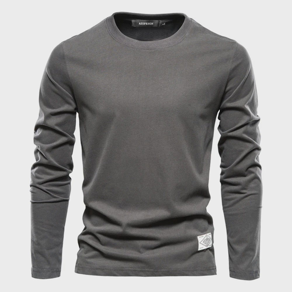 Heren Longsleeve T-shirt van 100% Katoen - Klassiek, Effen en Casual voor Lente