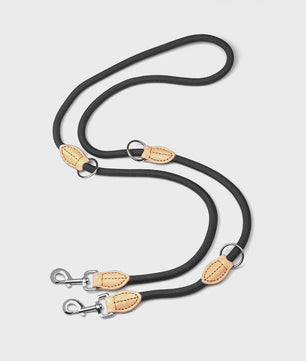 Verstelbare Nylon Dubbele Hondenlijn - Handsfree en Multifunctioneel voor 1 of 2 Honden