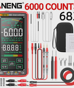 ANENG 683 Slimme Touchscreen Multimeter - Oplaadbaar, 6000 Counts, AC/DC
