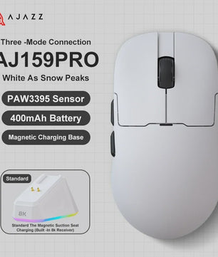 Ajazz AJ159 PRO/APEX Gaming Muis: 8000Hz, PAW3950 Sensor, Kleurenscherm Dock