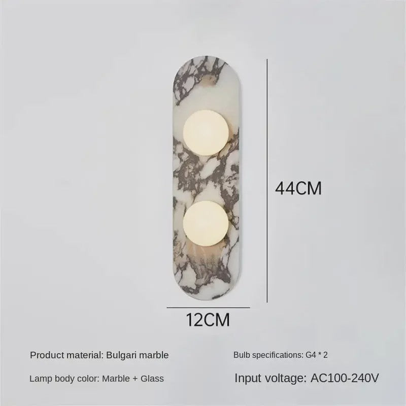 Luxe Marmeren Wandlamp met LED en Natuursteen - Sfeervolle Verlichting voor Woonkamer, Hal of Slaapkamer