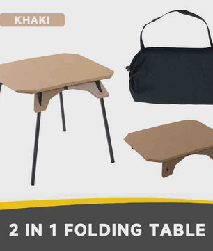 WESTTUNE Ultralichte Opvouwbare Campingtafel - Dubbel Doel, Draagbaar & Verstelbaar voor Buitenactiviteiten