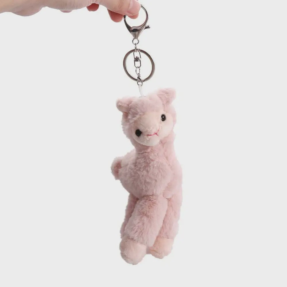 Pluche Alpaca Sleutelhanger - Schattige Knuffel Dierenhanger voor Tassen en Sleutels