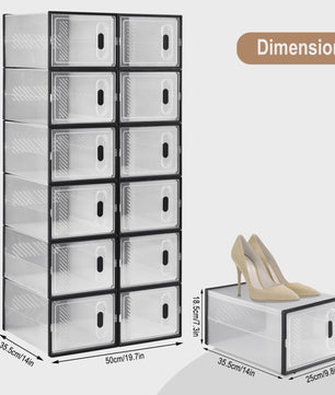 Stapelbare Transparante Schoenenboxen met Magneetdeur - 8, 12 of 18 Stuks
