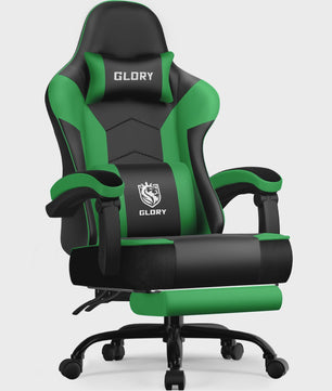 Ergonomische Gaming Stoel met Verstelbare Rugleuning, Lendensteun en Voetensteun - Max 150kg