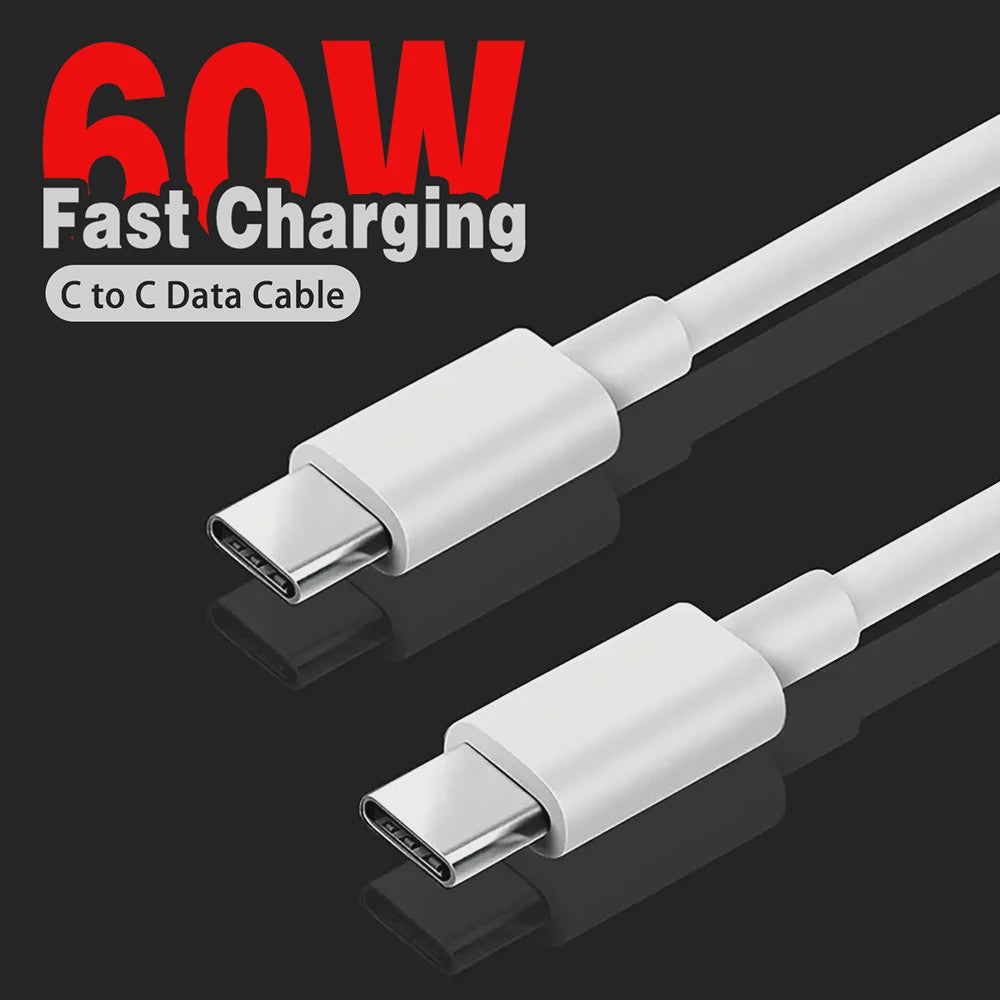 USB-C naar USB-C Kabel 60W PD Snelladen & Data | 1M/2M/3M