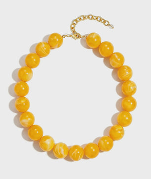 Bohemian Resin Kralen Ketting - Statement Choker met Dubbele Kleuren