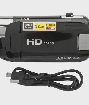 HD Digitale Camera 1080P Camcorder met 16MP, 16x Zoom, Draaibaar Scherm & Vullicht