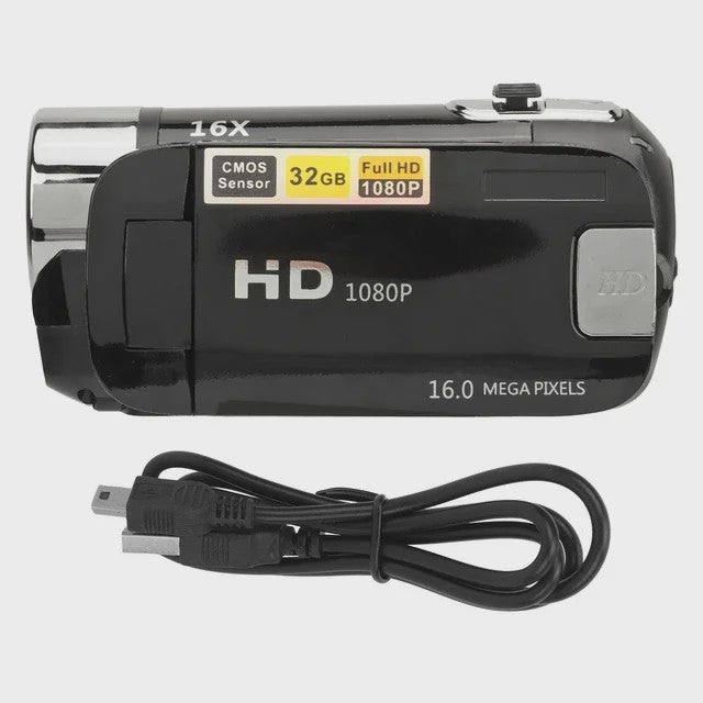 HD Digitale Camera 1080P Camcorder met 16MP, 16x Zoom, Draaibaar Scherm & Vullicht
