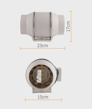 Stille Afzuigventilator 220V voor Kanalen - Keuken, Badkamer, Toilet - 2600RPM