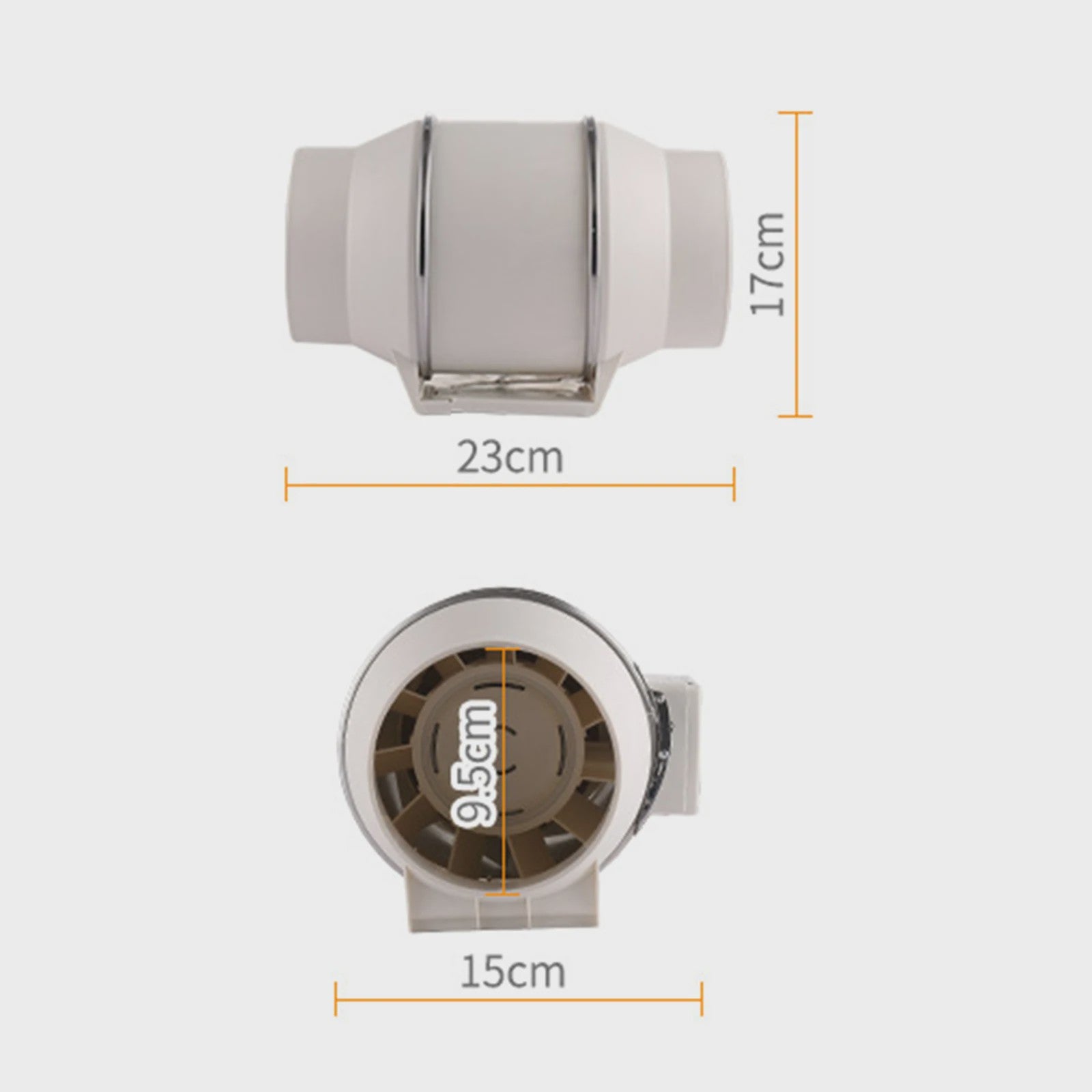 Stille Afzuigventilator 220V voor Kanalen - Keuken, Badkamer, Toilet - 2600RPM
