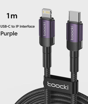 Toocki PD 27W USB-C naar Lightning Kabel voor iPhone - Snel Laden & Data