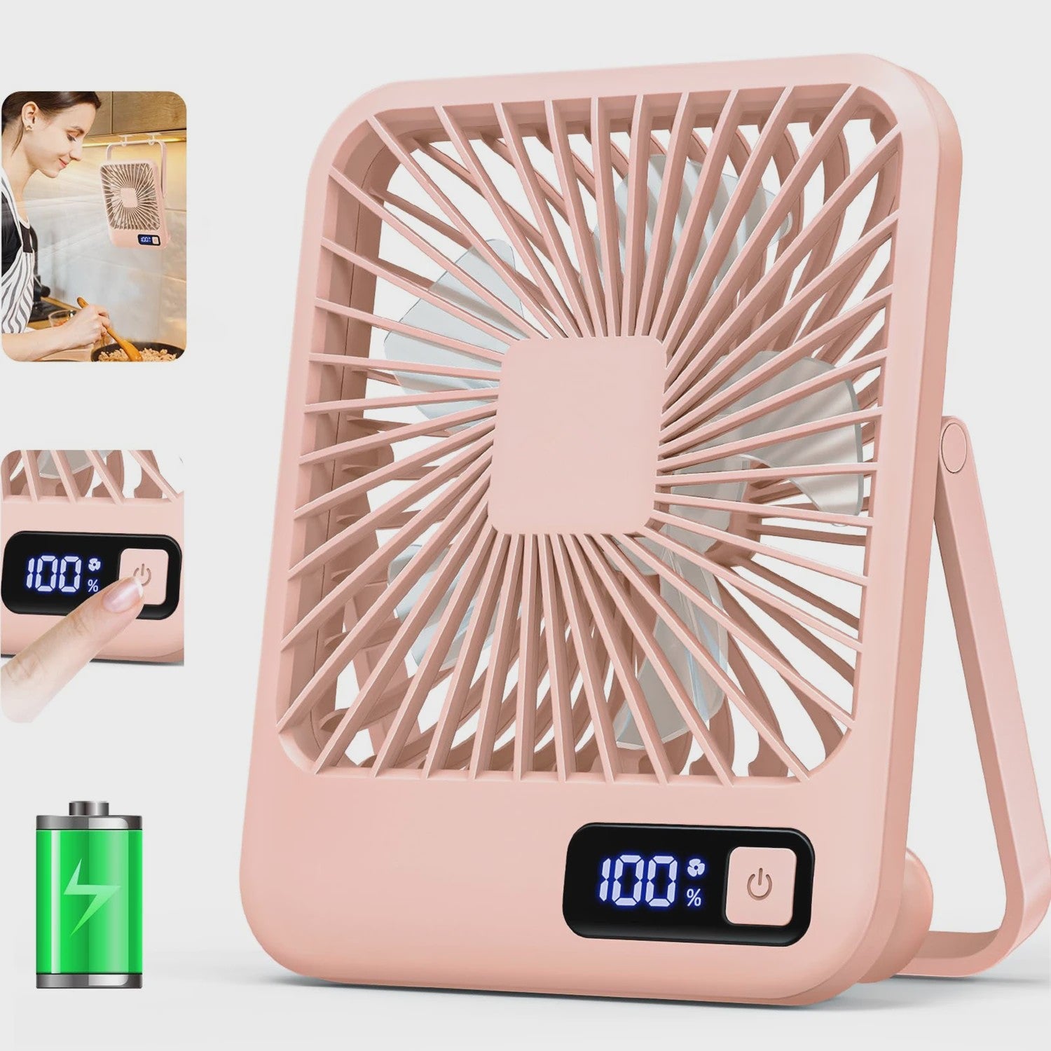 Draagbare USB Ventilator met 5 standen, 180° kantelbaar en stil