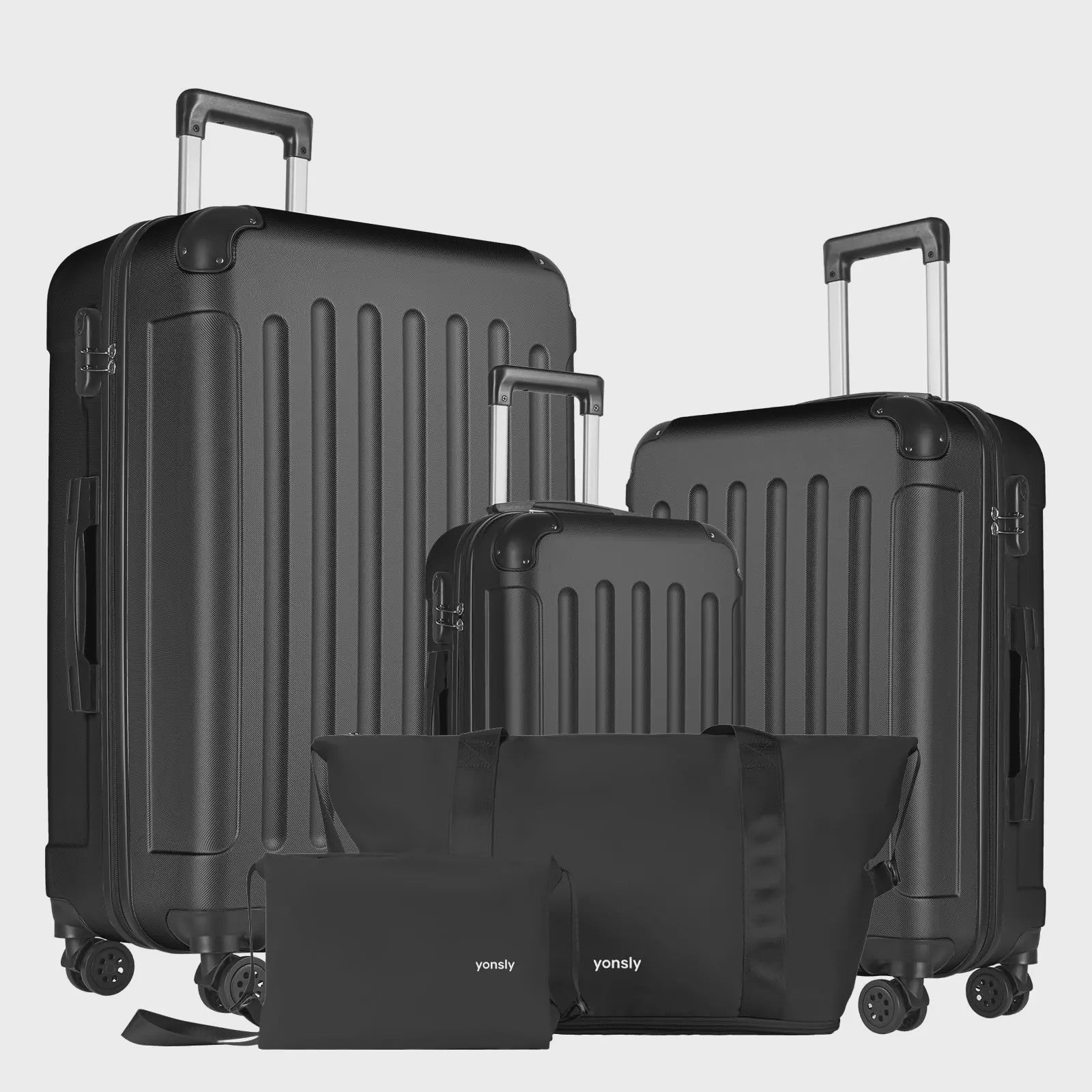 YONSLY 5-delige Reisbagage Set: Koffers, Reistas & Toilettas