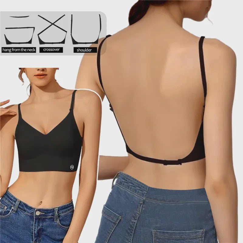 Onzichtbare Push-Up BH met Diepe U-Hals en Strapless Optie - Perfect voor Jurken