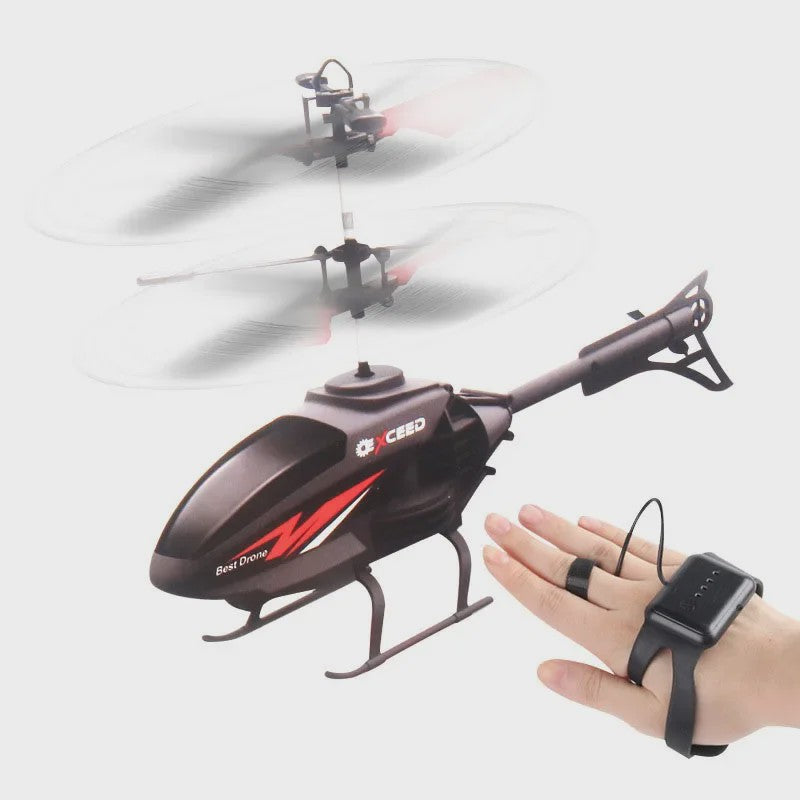 Handgestuurde RC Helikopter met Verlichting - Impactbestendig & Oplaadbaar