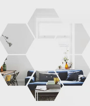 Zeskant Spiegel Muurstickers Set - 3D Decoratie voor Woonkamer, Slaapkamer & Badkamer (Rose Gold)
