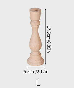 Set Houten Kandelaars - Onbehandeld Hout voor Tafeldecoratie, Bruiloft & Feest